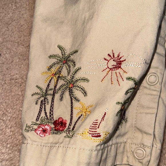 Gymboree Cream Oberalls and Blue Casual Denim Dress with Playful Embroidery - Picture 8 of 8